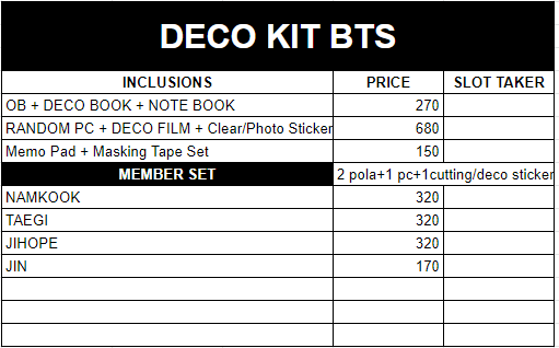 AnneJellyPH's tweet photo. #Anne_GO PH GO HELP RT WTS LFB BTS

BTS DECO KIT TINGI BATCH 3

reply mine + item (eg. mine + rpc set/note set)

🍒With FREEBIES 
🗓️DOP: March 15
🚚MOD: GGX, FLASH, J&amp;T, S/CO
💵MOP: GCASH 
🚢ETA: 3-4 weeks https://t.co/UFmbEldvRn