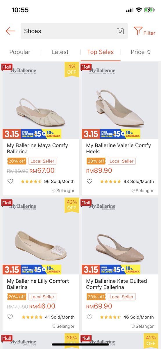 Dalam banyak2 yang jual shoes di shopee ni kan i always attracted to Ballerine. Design dia sangat cantik, simple dan elegant. Harga pun not bad. 💯 shp.ee/68wdy2x