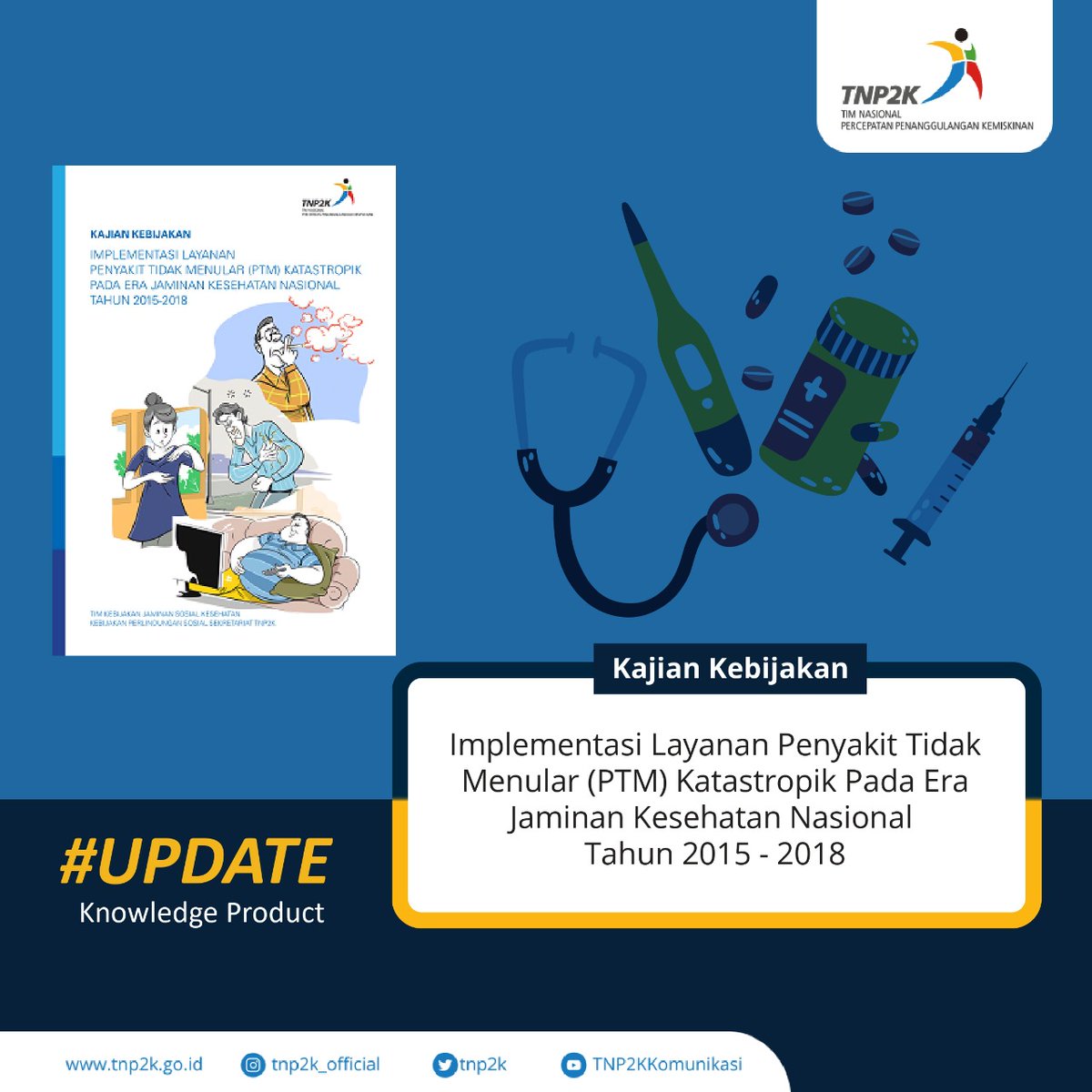 tnp2k's tweet image. Update #KnowledgeProduct 

Rekan TNP2K merilis produk pengetahuan baru berupa Buku Kajian Kebijakan tentang Implementasi Layanan Penyakit Tidak Menular (PTM) Katastropik Pada Era Jaminan Kesehatan Nasional Tahun 2015-2018 yg dipublikasikan pada Maret 2022

tnp2k.go.id