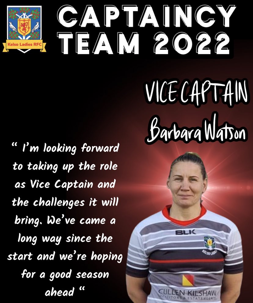 Our final announcment of the week, we’d like to introduce you to our Captain and Vice Captain who will try to tame the pack going into the next season. 

🖤 Captain: Donna Borthwick

🤍 Vice Captain: Barbara “Babs” Watson

#blacknwhitejersey
<a href="/happyeggshaped/">Happiness is Egg Shaped</a> 
<a href="/cullenkilshaw/">Cullen Kilshaw</a>