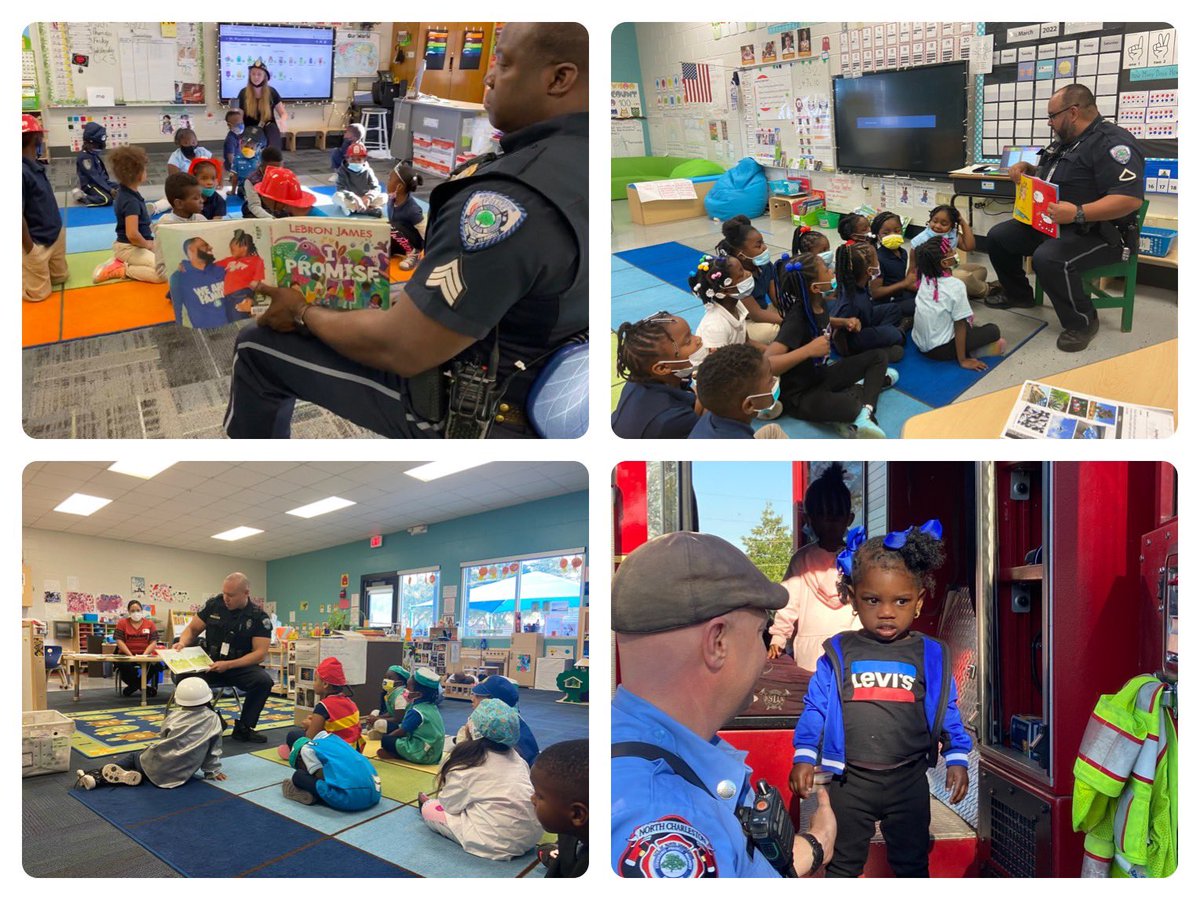 MaryFordLibrary's tweet photo. Celebrated #ReadAcrossCCSD with 🦌#DEAR today &amp; hats off to hometown heroes. Here’s some smart scholars with their books &amp; some of our guest readers! @MaryFordPanther @VOCALCCSD https://t.co/7S0PI9QfIL