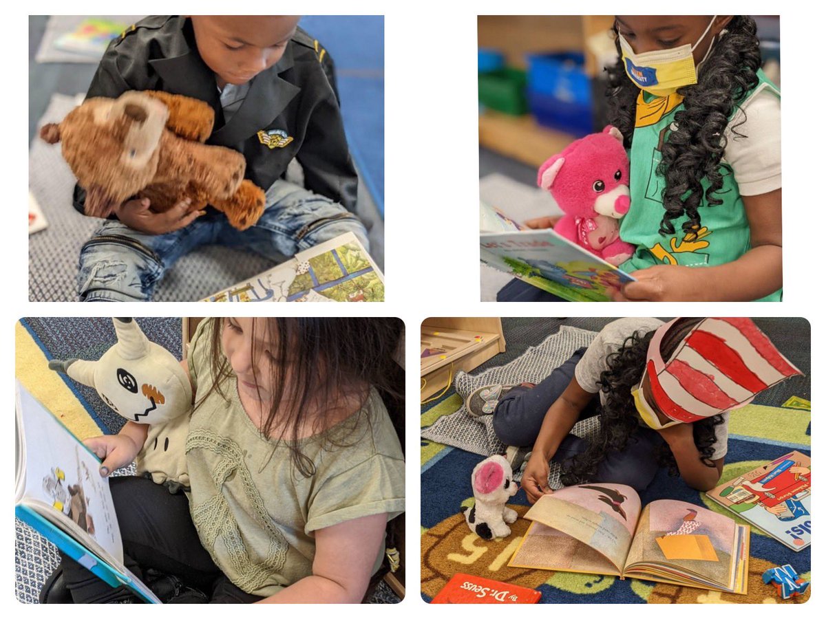 MaryFordLibrary's tweet photo. Celebrated #ReadAcrossCCSD with 🦌#DEAR today &amp; hats off to hometown heroes. Here’s some smart scholars with their books &amp; some of our guest readers! @MaryFordPanther @VOCALCCSD https://t.co/7S0PI9QfIL