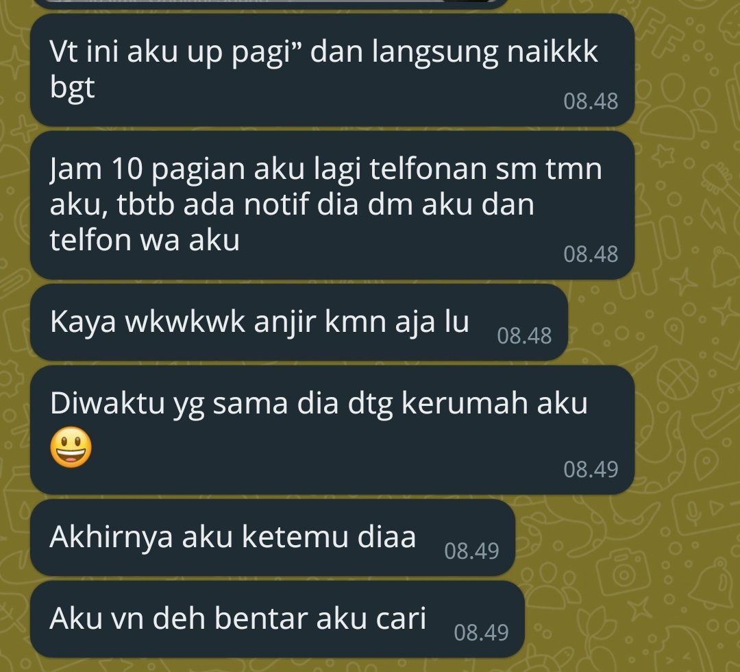 Kalo kata gue sih, lo telat banget y anying