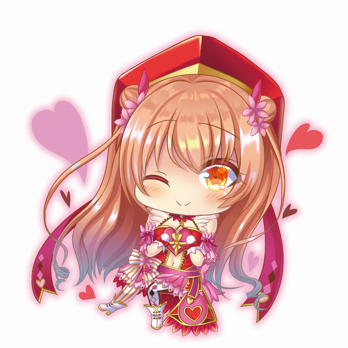 ディプラデニアちゃん(バレンタイン)の
アクキーイラストできました～
じゃぶマイ新刊セットにつきます!(⋈◍>◡<◍)。✧♡
#フラワーナイトガール 
#花騎士
#フラワーナイトガールイラスト 