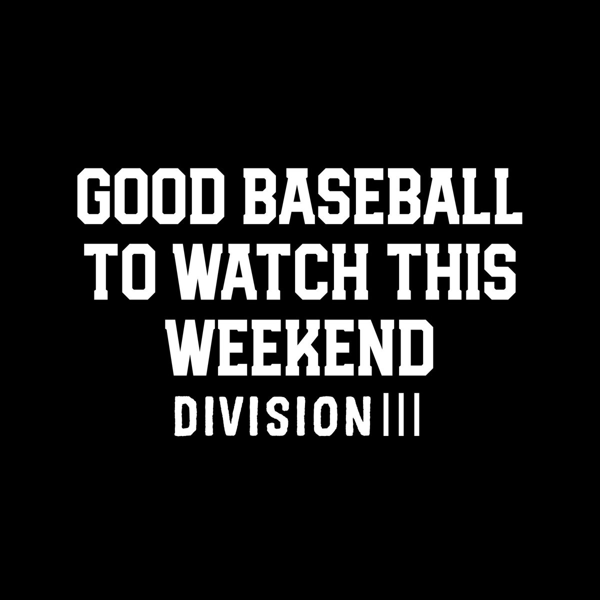 bigdonkey47's tweet photo. More good baseball to watch this weekend: Division lll

@OswegoBaseball vs @SUHornetsBB
@SalisburyBB vs @JHUBaseball
@LorasBaseball vs @westminsterbase
@RowanBaseball_ vs @VWU_BSB
@TrinityTigersB2 vs @UWWBaseball https://t.co/Q9k4sEkVUz