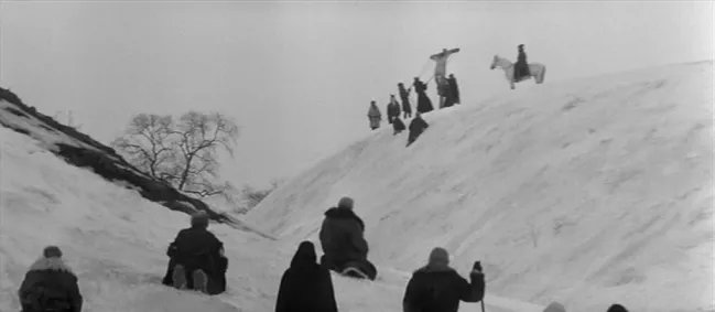 Andrei Rublev (1966) follows the Russian icon painter through decades of struggle, showing how a man who came from one of the bleakest times in human history could end up creating art that still inspires today. One of the best films on religion.