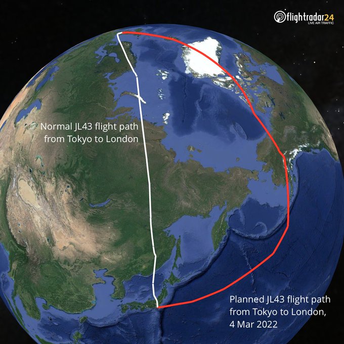 Russia's closed airspace impact on flight routes: Some airlines forced to take long way