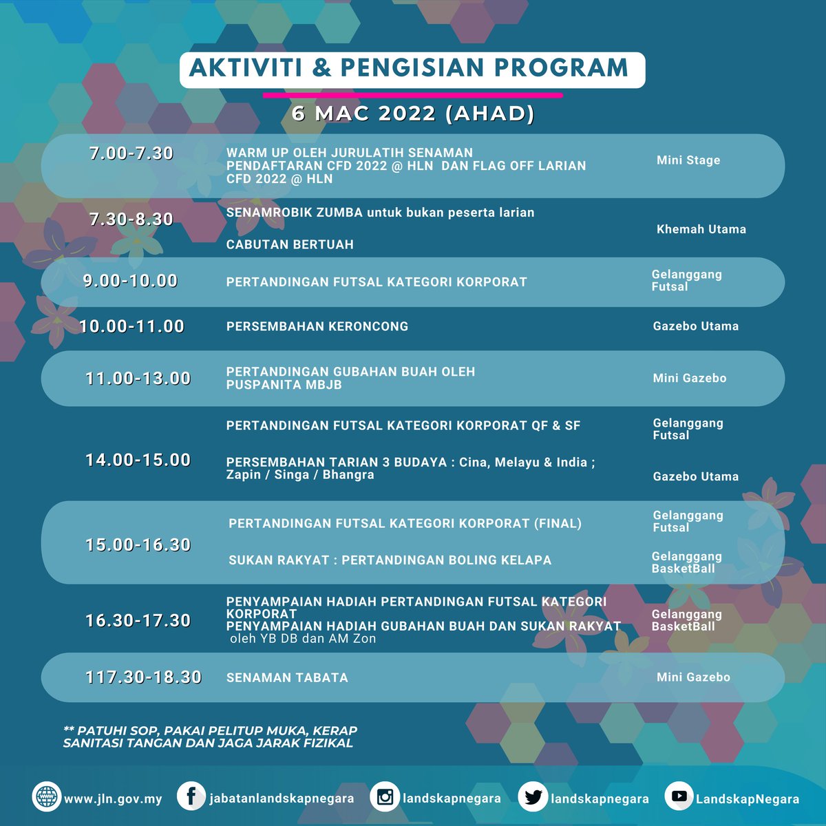 Marilah beramai² memeriahkan sambutan Hari Landskap Negara Peringkat Kebangsaan 2022!

Jumpa disana!

<a href="/kpkt_gov/">KPKT</a>
<a href="/mbjbcitycouncil/">MBJB</a>
#harilandskapnegara2022 #HLN2022 #arkiteklandskap #landscapearchitect #industrilandskap #landscapeindustry #25tahunJLN #MalaysiaNegaraTamanTerindah
