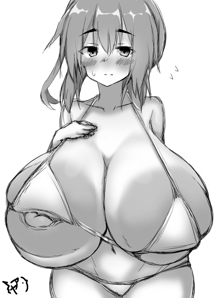 乳首ポロリしちゃう爆乳おっぱい娘ちゃん 