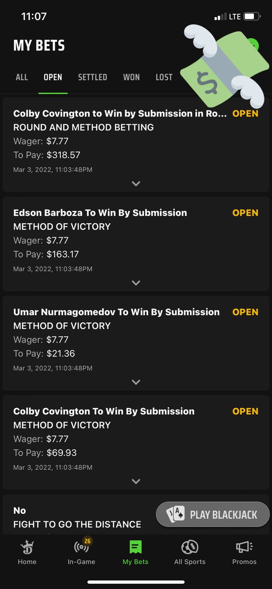 Here are my picks for Saturday! I’ve gotta go with the wrestlers 🤼‍♂️ on this one. Fingers crossed ladies and gents 🤞🏽🤞🏽🤞🏽📈📈📈 what are your picks??? @ColbyCovMMA help me get this bread 💰💰🍞 dawg #submissionsonly #MMATwitter #UFC272 #DraftKings #scaredmoneydontmakemoney