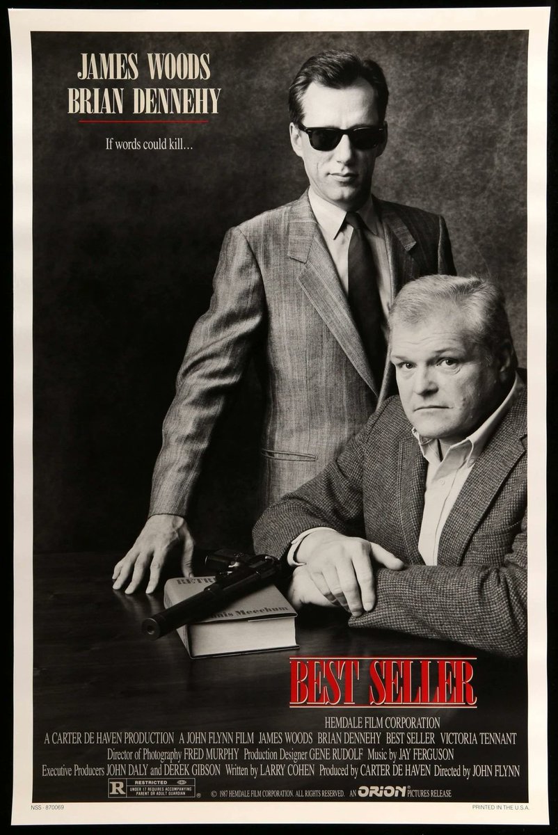 Best Seller (1987) is a campy thriller that sees a straight-laced true crime writer stalked by an unstable hitman who wants him to write his life story, exposing very powerful people in the process.