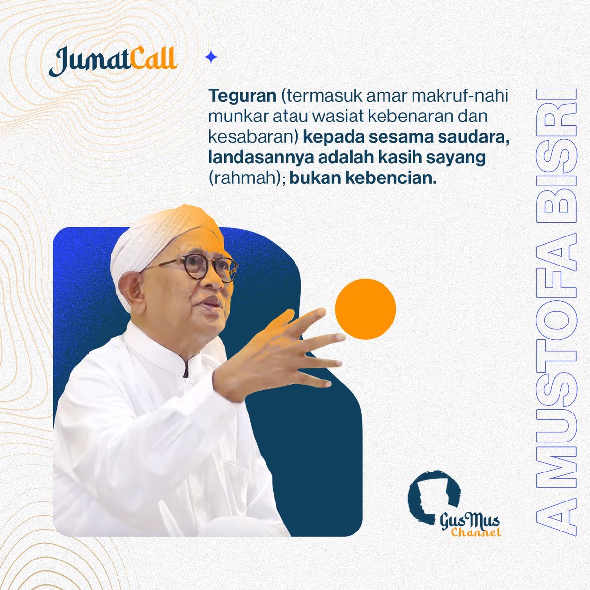 ⚘ 
JUM'AT CALL: Teguran (termasuk amar makruf-nahi munkar atau wasiat kebenaran dan kesabaran) kepada sesama saudara, landasannya adalah kasih sayang (rahmah); bukan kebencian.

#gusmuschannel #gusmus #jumatcall #jumatberkah #tebarkebaikan #raihkedamaian