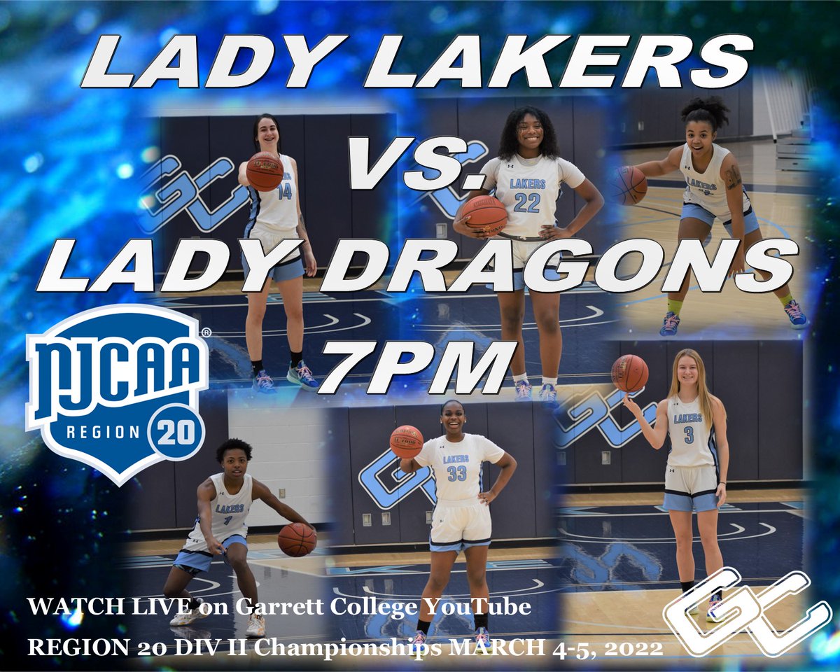 GarrettLakers's tweet photo. Let's Go Lady Lakers! Come Cheer on the Lady Lakers as they take on the Dragons of Howard Community College at 7pm Friday March 4, 2022. 
WATCH LIVE👀🏀 on Garrett College YouTube
https://t.co/23nXzcZCd1
#LAKERNATION @GarrettCollege https://t.co/8IxBjNFMaL