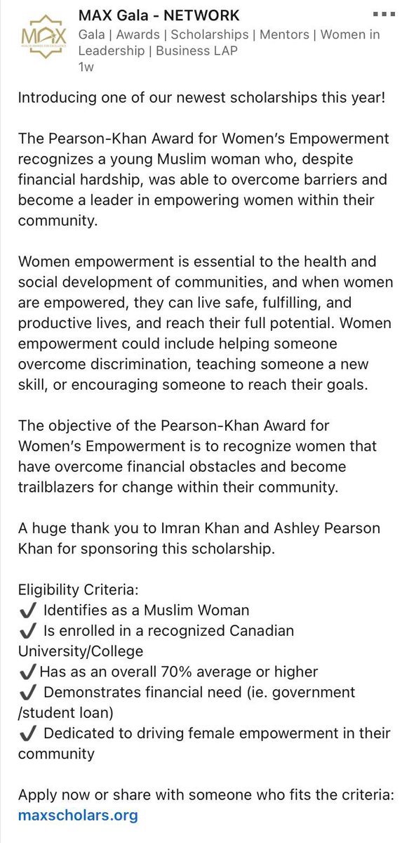 Huge opportunity for Young Muslim Women! Check the image for more details ❤️😁🤩