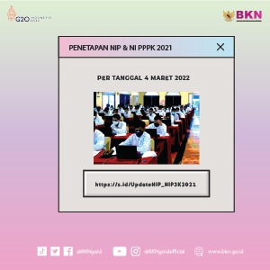 BKNgoid's tweet photo. #SobatBKN, Per 04/03/2022, BKN telah tetapkan  33.642 NIP CPNS 2021,  49.461 NI PPPK Guru Tahap I,  4.512 NI PPPK Guru Tahap II dan 9.806 NI PPPK Non Guru. 

selengkapnya https://t.co/l8J0YZwLTf

#SeleksiCASN2021
#ProsesNIPCASN2021 _ fi https://t.co/NDKqUTbrhl