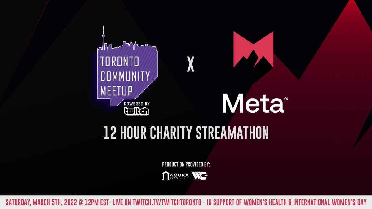 JOIN US Saturday March 5! For a Epic 12 Hour Charity Streamathon in support of Women's Health! Donate: bit.ly/3IJe6zU @metahealthgg @amukaesports @wavesgaming_