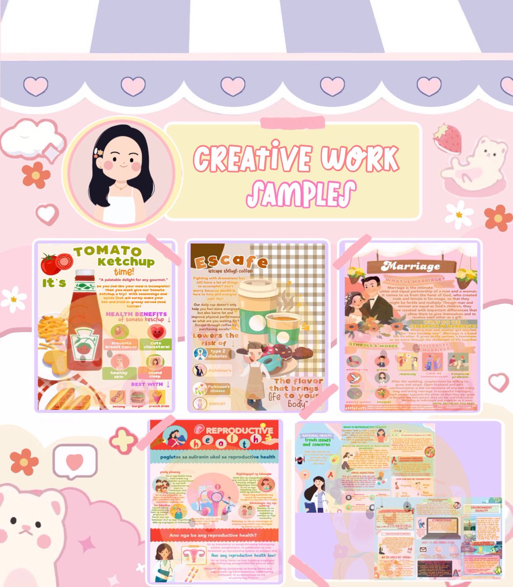 🎀 → hewo, my name’s sophia, a freelance ghostwriter &amp; graphic designer! i’m open for academic commissions &amp; my fortes include write-ups &amp; creative works !! 🌷🧸💘

*:･ﾟplease don’t hesitate to send me a dm! I don’t bite hehe ˃̵ᴗ˂̵

- #certifiedsophia for vouches 🌸✨