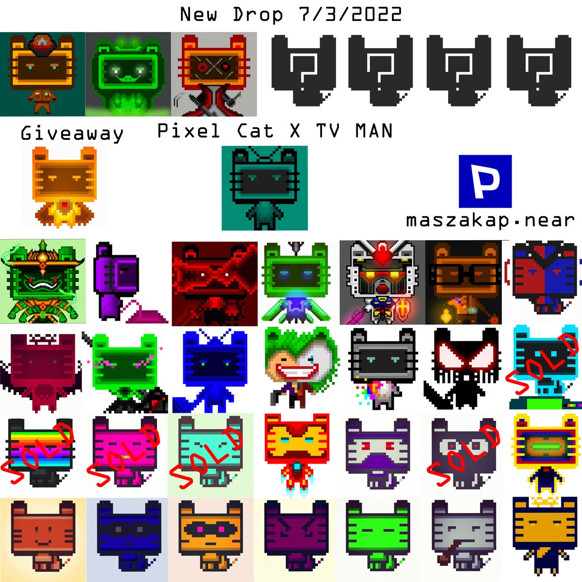 Drop date 7/3/2022 at <a href="/ParasHQ/">Paras</a> 
Pixel art collection limited edition 1/1 
price 0.7 - 5 near
Let today be a good day for you.

Paras : paras.id/maszakap.near/…
Discord : discord.gg/c8cpxys

#NFT #NFTTHAILAND  #NFTCommumity  #pixelart     #NFTMarketplace