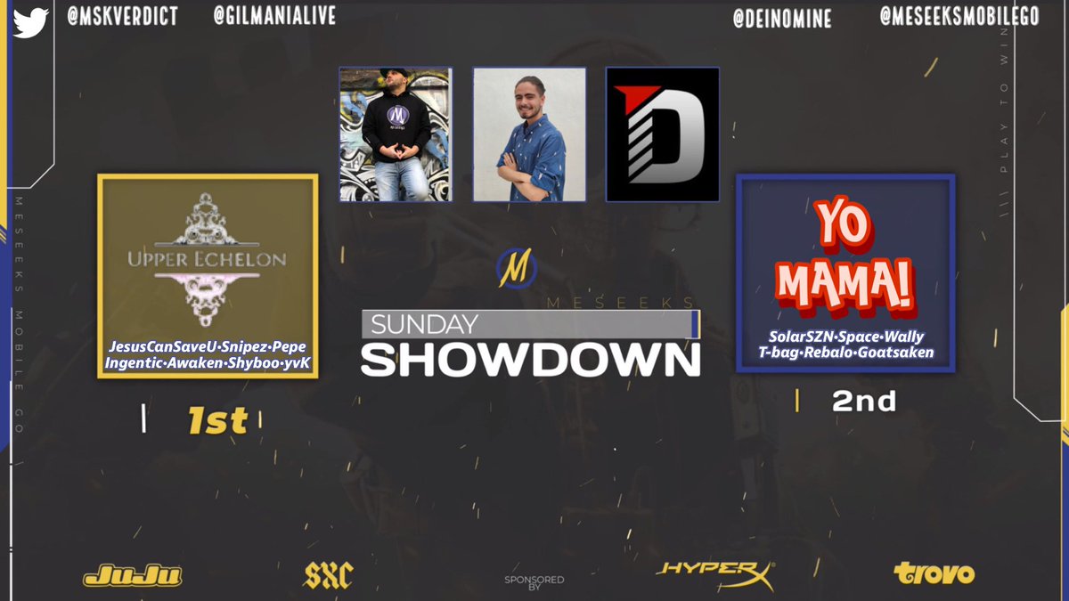 MeseeksMobileGO's tweet photo. Results from this weeks #MSS 💯

🥇  #upperechelon 👑 
🥈  #YoMamma

Sponsors: @SXCsleeves @WeAreJuJu @trovolive @HyperX 

🎙Casters:  @GilmaniaLive 
 @MskVerdict  @DeiNomine 

📺Rewatch here: https://t.co/1ANDSPsHrG

Thank you to everyone who makes these events possible 💙 https://t.co/4QV8CYfHDM