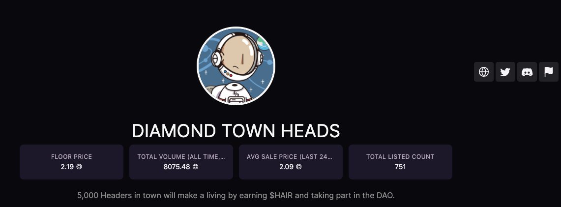 HairToken's tweet photo. 🤗 🤗 🤗

Diamond Town Heads is now No.1 trending NFT on #Solana with over 8K total volume traded on @MagicEden_NFT in less than 36 hours. 

We Think and do in a long-term vision. We stay humble.
We are all in this together, fellow Headers ❤️!  

#diamondtownheads https://t.co/czuXas6xi7
