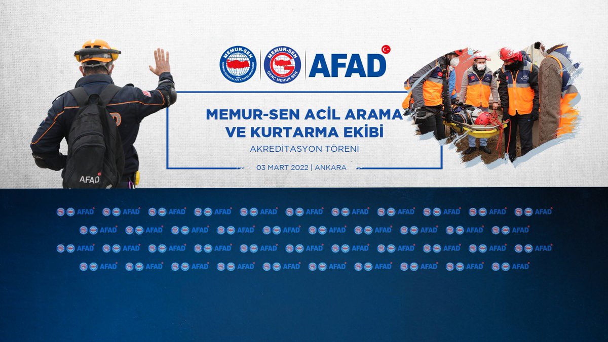 Genç Memur-Sen ‘imizden “Bismillah”

35 yaş altı gençlerimizin sendikacılık okulu <a href="/gencmemursen/">Genç Memur-Sen</a> gönüllü 270 kişilik Acil Arama Kurtarma Ekibi ile milletimizin emrinde olacak inşallah.

Sn.<a href="/suleymansoylu/">Süleyman Soylu</a> katılımıyla
Akreditasyon Töreni:
3 Mart-11.00 / Memur-Sen Genel Merkez Salonu