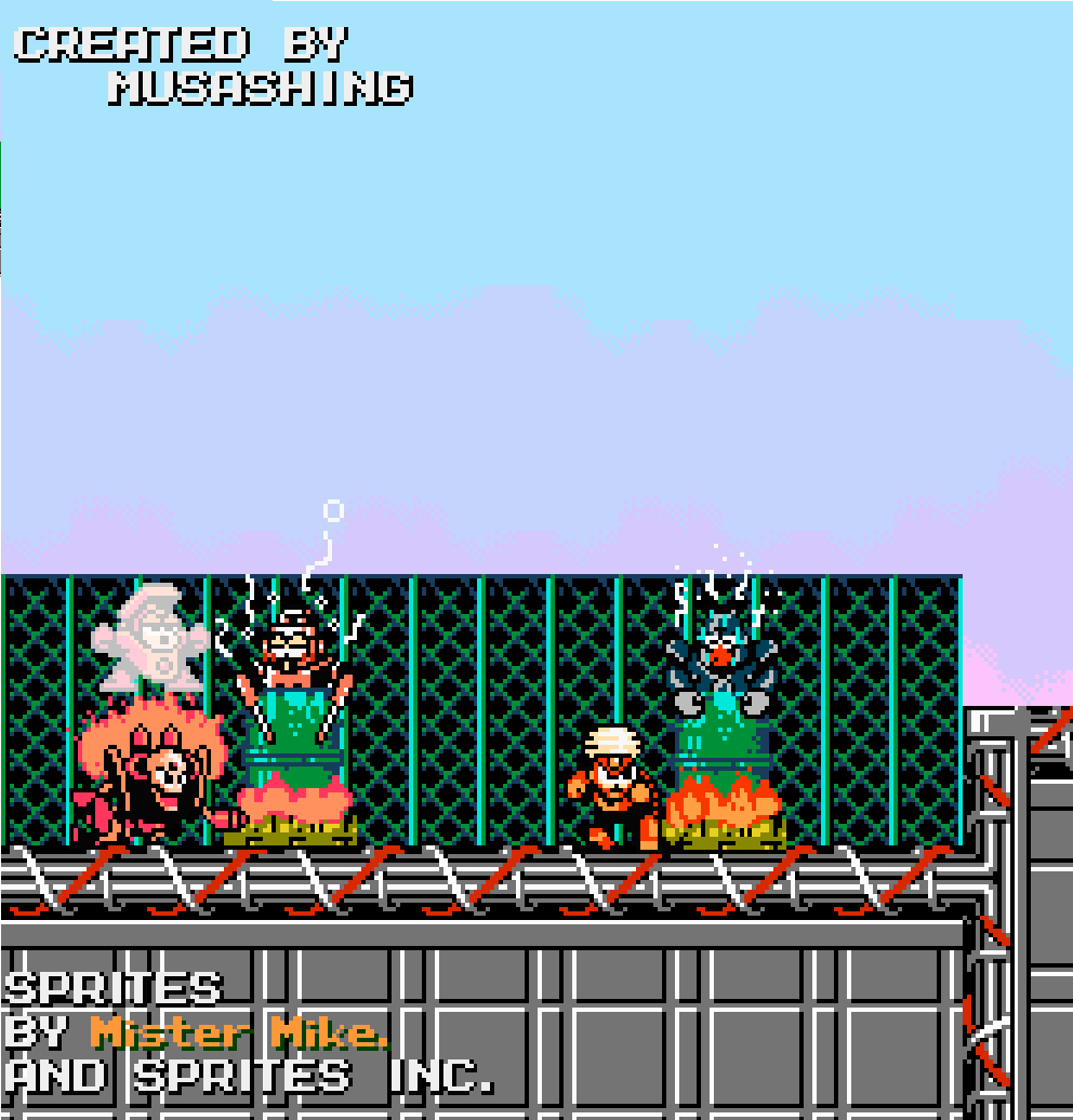 Musashingman's tweet image. ドラム缶風呂で温まるスパークマンとハードマンです。
#ロックマン #ロックマン2 #ロックマン3 #ロックマン6 #ヒートマン #ハードマン #スパークマン #ドクロボット #フレイムマン