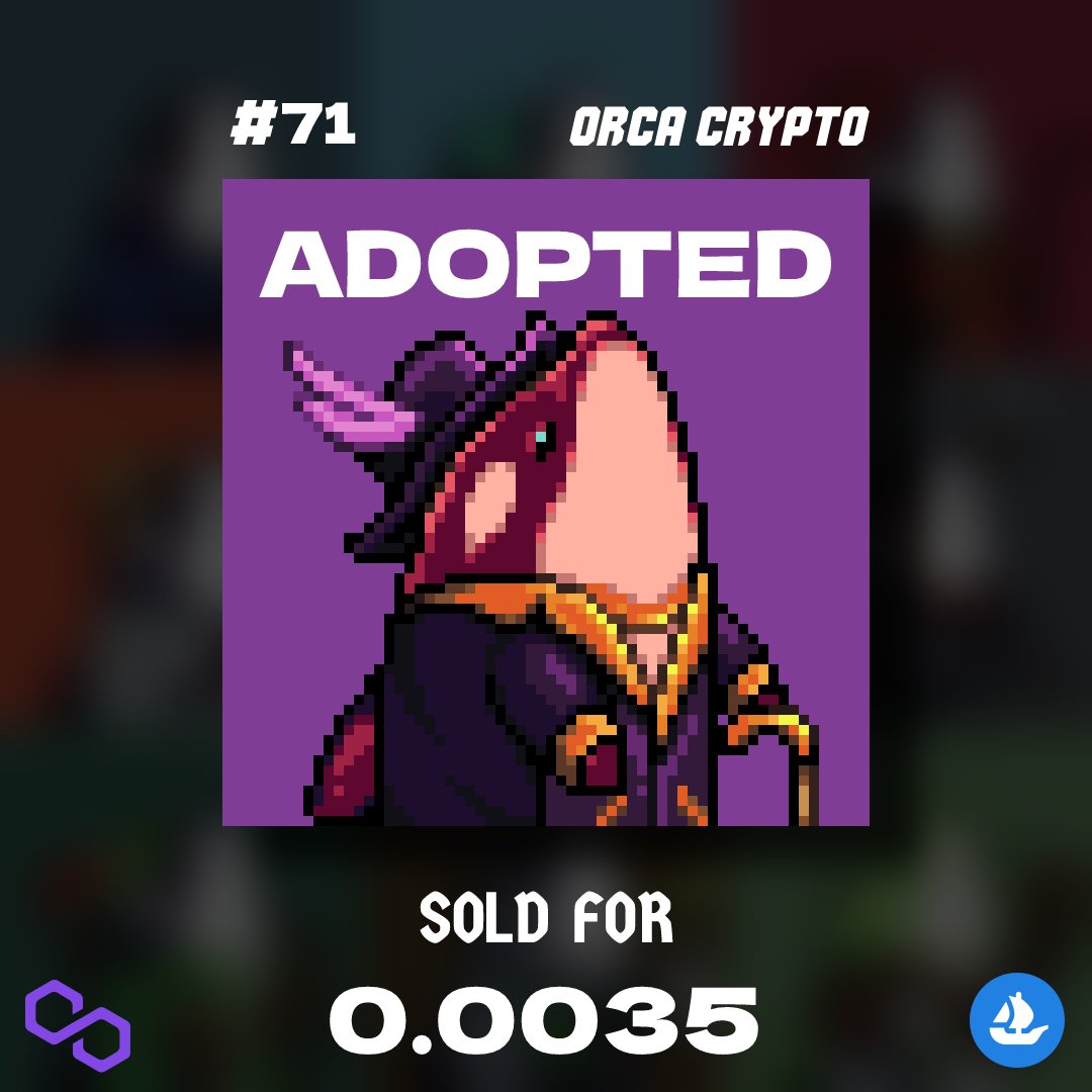 orcadripsociety's tweet photo. #OrcaCrypto #71 Sold!
Big thank you for the awesome collector, https://t.co/azBZwY9zkR for adopting the pimp orca, also for supporting orcacrypto ❤
Join discord :
https://t.co/oVm1LHqEPv
#NFTSold #NFTs #NFT #openseanft #Sold https://t.co/bWxj9q4jJ4