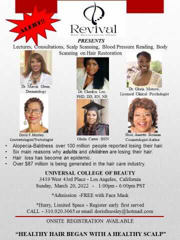 Join us for a discussion on hair loss and what you can do about it.