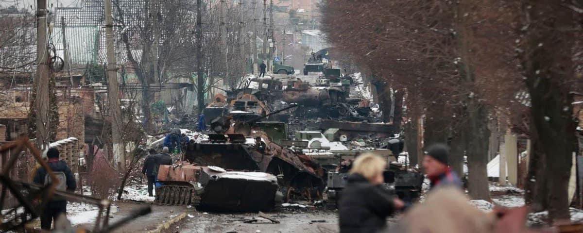 Traffic jam on the outskirts of Kyiv.