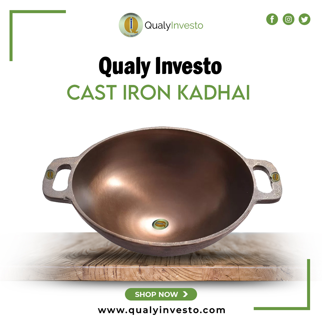 Got Cast Iron Kadai from @Qualyinvesto and we really love using it 💯
No harmful toxins, adds iron naturally to your food and is a great combination of modern science and tradition .✅
Shop now-  qualyinvesto.com
#cookware #healthyfood #hygienicfood #cooking #healthyeatin