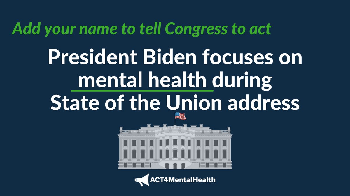 Today, President Biden announced a wide range of proposals to improve mental health care, services and supports. NAMI calls on Congress to #Act4MentalHealth to urgently pass these bipartisan proposals. Add your name to this call here: bit.ly/3vrwNo9