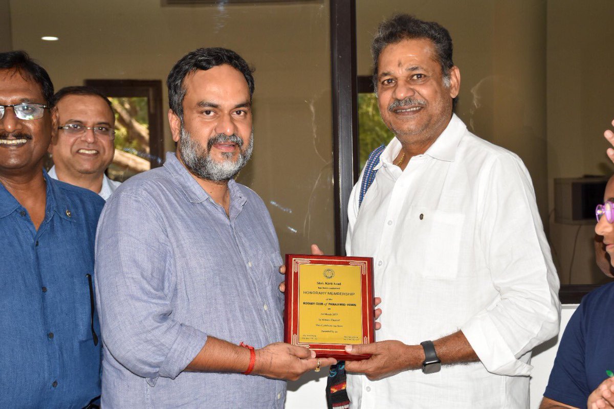 RCPanajiMT's tweet photo. Former Indian Cricketer Shri @KirtiAzaad was conferred on Honorary Membership of our Club on 1st March at Panjim Gymkhana  @rotary_india https://t.co/4tTcm7AZDL