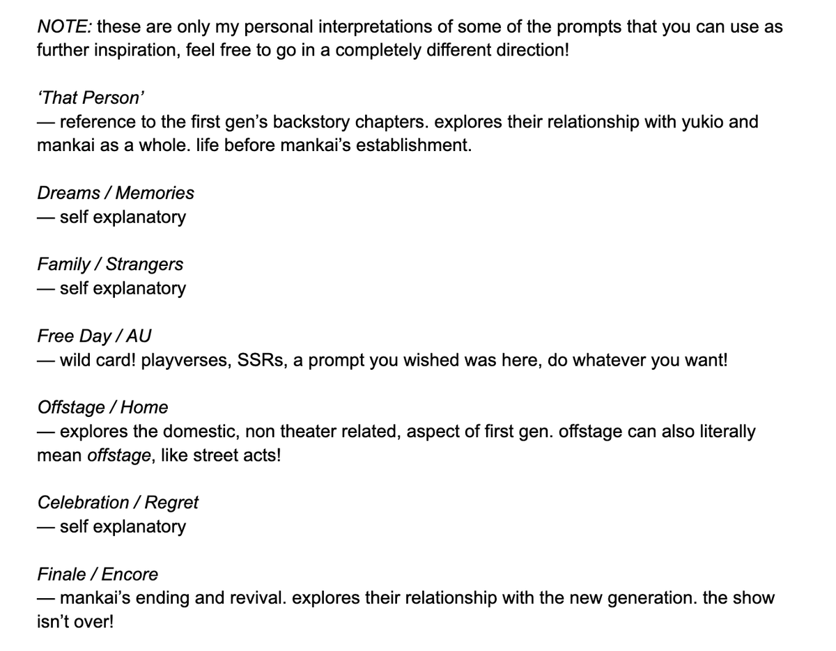 mushibo_'s tweet photo. wanted to share a further breakdown of the prompts for #firstgenweek2022! i'm excited to see what everyone has in store :)c https://t.co/YrdXdTtfVQ
