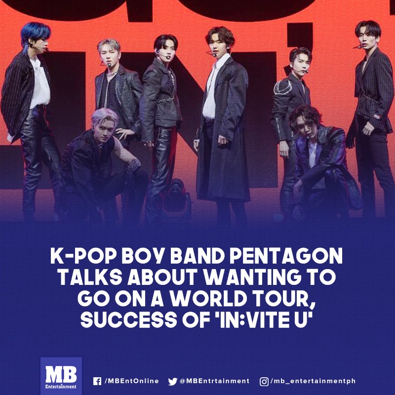 manilabulletin's tweet photo. Manila Bulletin had an interview with K-pop boy band Pentagon where they talked about their new album “IN:VITE U,” their most successful album to date, and wanting to go on a world tour including visiting the Philippines.

READ: https://t.co/r8cg2QSlis https://t.co/QFsAnZw9CN