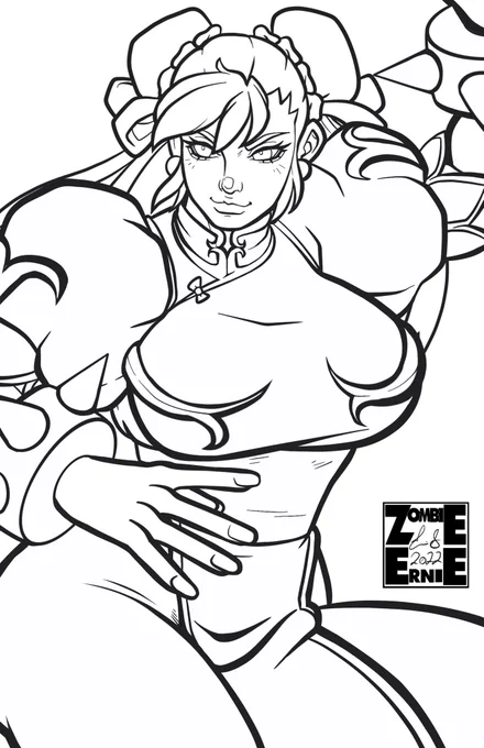 I kinda ran outta time today, so have these unfinished bits. I  might get around to finishing them if y'all want. Happy birthday Chun Li! 