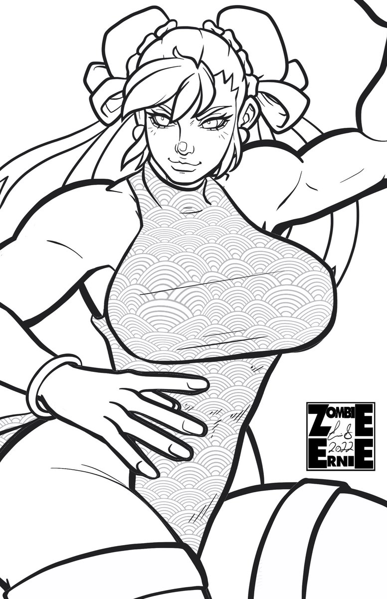 I kinda ran outta time today, so have these unfinished bits. I  might get around to finishing them if y'all want. Happy birthday Chun Li! 