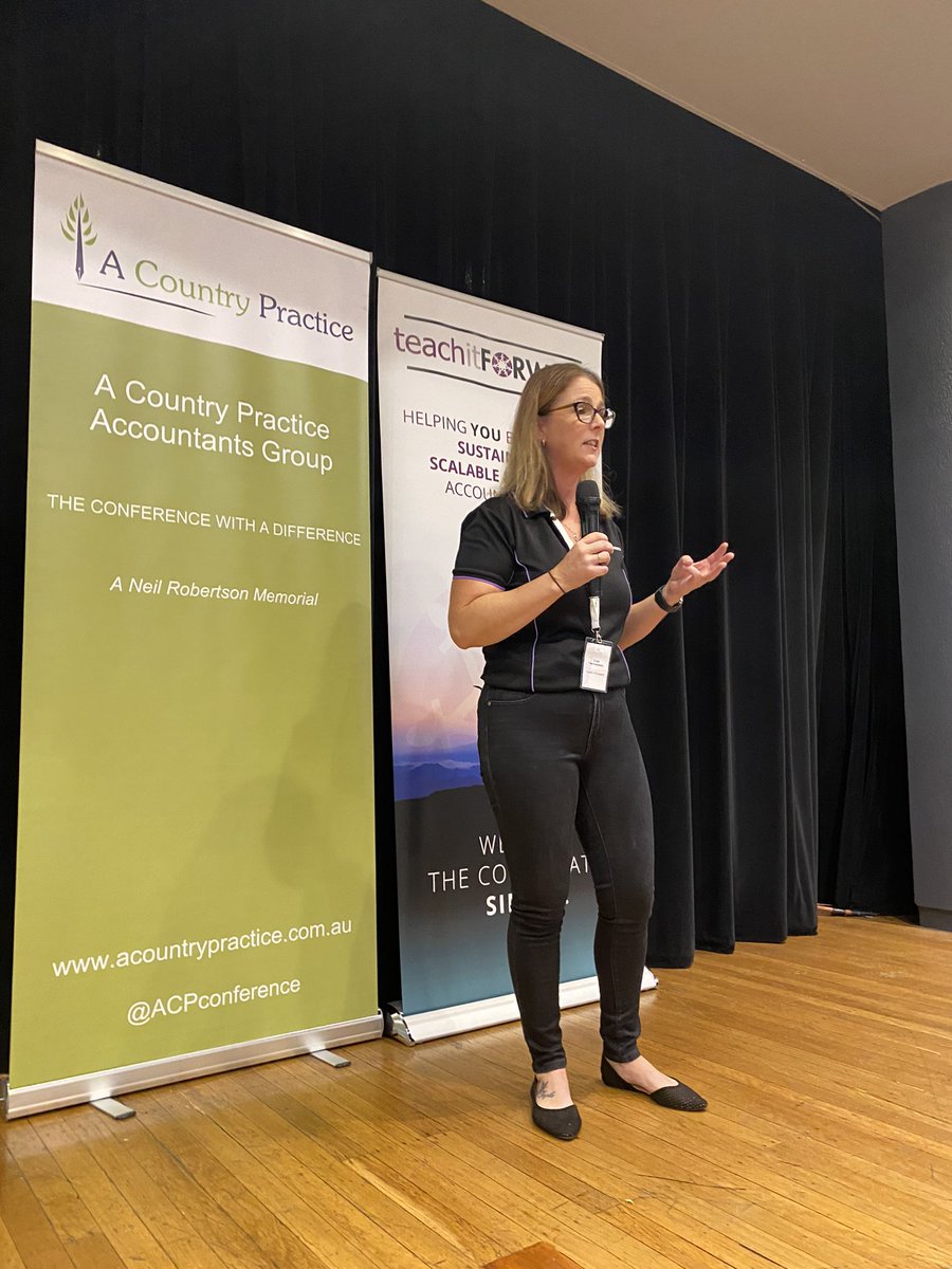 Trent Taylor &amp; Lisa Hennessy from Teach it Forward sharing insight on ‘what not to do and what to do when systemising your firm’ #SYSTEMology #teachitforward #ACPconference #acountrypracticeaccountants