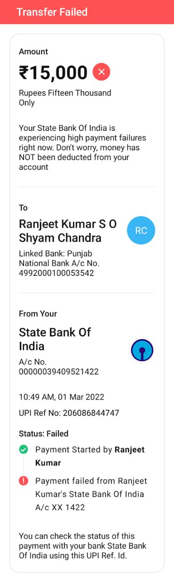 PilotNr's tweet photo. @Paytmcare 
Hi money is deducted from my account but not received by beneficiary account.

Plz help me as soon as possible 🙏
File is attached below 👇 https://t.co/p5d2jthe8U