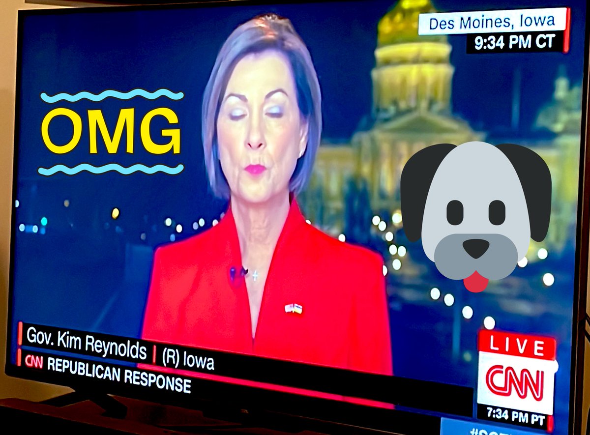 HenryTBeagle's tweet photo. Is this bitch for real?
#SOTU @KimReynoldsIA https://t.co/KScFr12F94