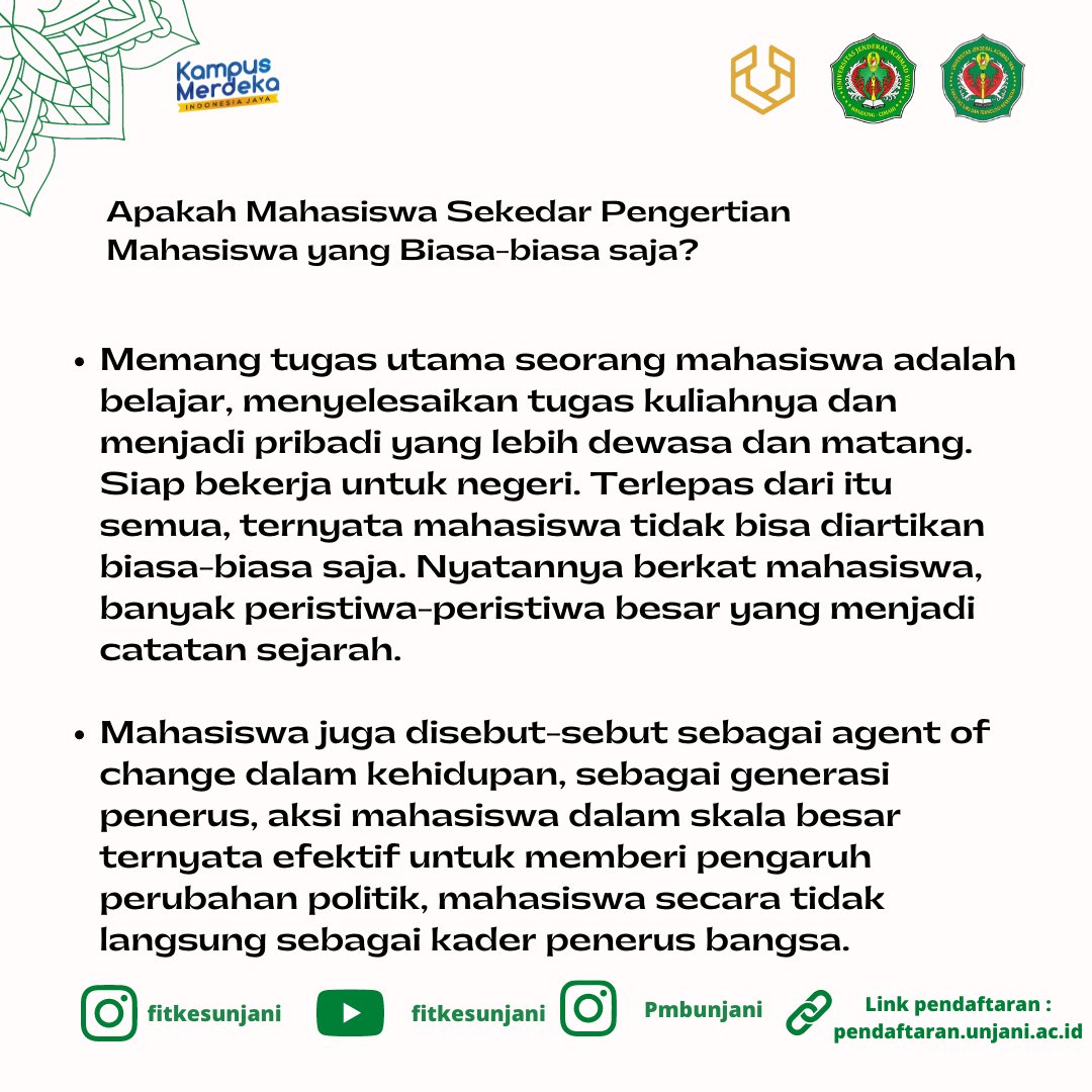stikes_ayani's tweet photo. Menjadi bagian dari mahasiswa tidak menjamin mengetahui pengertian mahasiswa. Nyatanya banyak tidak tahu pengertian. Padahal, jika kita telisik lebih dalam lagi, akan memberikan pemahaman yang lebih. https://t.co/NMS8ITGSvH
