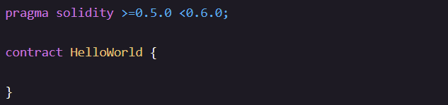 developer_coder's tweet image. Starting with the basics: Solidity.
First, we'll write a line of code specifying the version of the compiler we'll be using (which is 0.5.0 to 0.9.0 exclusive on Remix Ethereum IDE)

After that, we'll declare our contract: pragma solidity &amp;gt;=0.5.0 0.9.0;
HelloWorld, we'll call it.
