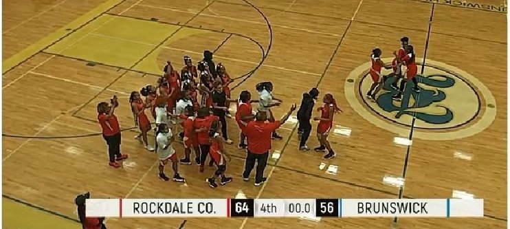 Lady HoopDawgs did it. They punched their ticket to the Final 4 behind a monster of a game by Danielle Carnegie who had 35pts, followed by a great game from Leah Edwards with 18pts.

Rockdale    64
Brunswick  56
Final

<a href="/KyleSandy355/">Kyle Sandy</a>
<a href="/RCHSBulldogs/">Rockdale Bulldogs</a>
<a href="/scoreatlanta/">SCORE Atlanta</a>
<a href="/ColinHubbard22/">Colin Hubbard</a>