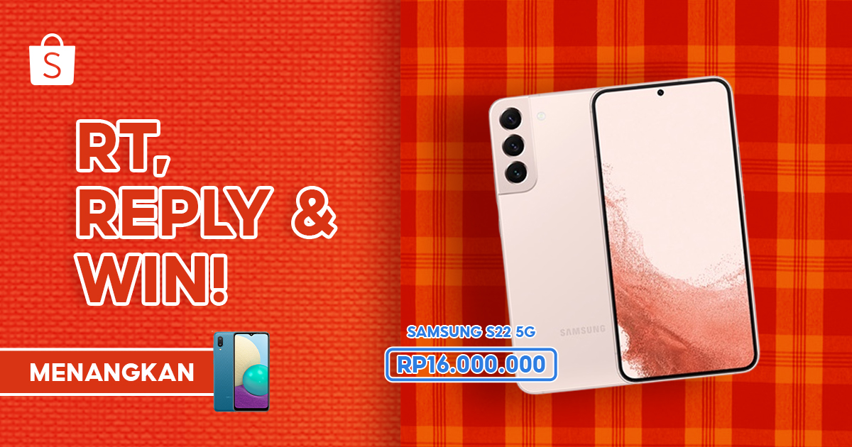 ShopeeID's tweet photo. 🎁 MENANGKAN SMARTPHONE SAMSUNG 🎁

Spesial buat Sobat Shopee, siang ini mimin mau GIVEAWAY Samsung M02 nih! Yuk, ikuti caranya:

1. FOLLOW @ShopeeID 
2. RT &amp; LIKE tweet ini
3. REPLY #MauHadiahDariShopee YANG BANYAAAAK!

Pemenang dipilih acak &amp; diumumkan 8 Maret 2022. https://t.co/s9rgjokjMj