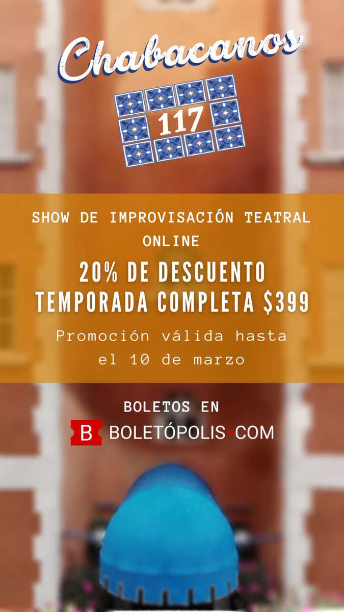 GHBProducciones's tweet photo. Hola 🤪 ¡Muy pronto estrenamos #Chabacanos117! Un lugar que nos recuerda que los buenos vecinos son difíciles de encontrar.
Disfruta la temporada a un súper precio. Adquiere *TODA la TEMPORADA con 20% de DESCUENTO* #improenlinea #showsGHB https://t.co/P2RlkjoYxv https://t.co/4Jpy1Jr6cj