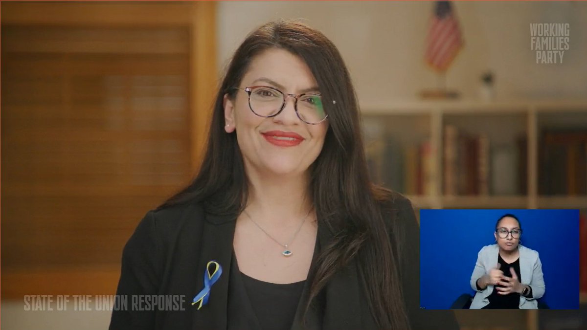 1alyssakang's tweet photo. Words to remember as we continue to do the work to improve the lives of our loved ones and our communities.
"We can get closer to the world we all deserve when we build a bigger movement; bring people in - not cast them out."♥️
-@RashidaTlaib delivering the #WFPResponse to #SOTU https://t.co/dJW0BGK4ey