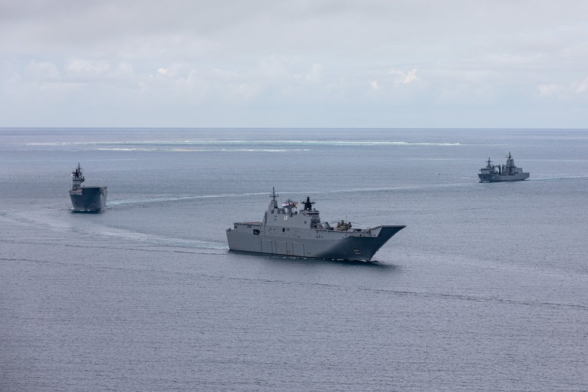 Bravo Zulu to #HMASAdelaide Ship's Company on completing their support to recovery efforts in Tonga 👏 #HMASCanberra has arrived in #Tonga to provide further assistance to our Pacific Family and will establish a distribution centre for supplies in the Ha’api island group. 🇦🇺🇹🇴