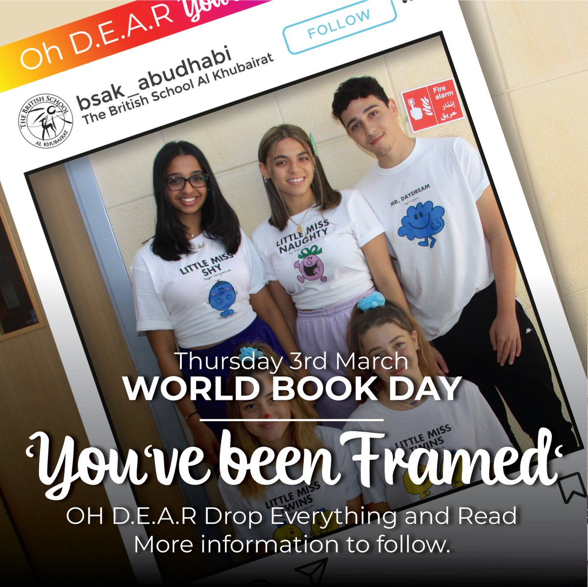 BSAKAbuDhabi's tweet photo. 'You are a reader!' Tomorrow we will be celebrating 25 Years of World Book Day. We've got so much planned, so stay tuned to see how BSAK will be commemorating this fun event. #BSAKLibrary #BSAKEnglish #BSAKPrimary #BSAKSecodary #Enhanceliteracy #WorldBookDay2022 https://t.co/aWV3xqnsgM