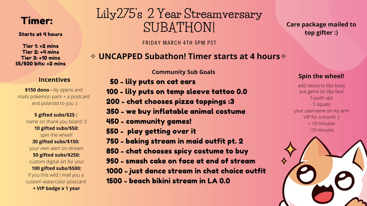 lilyy275's tweet image. celebrating 2 years on twitch this friday &amp;lt;3 would love to see you there!! 
 
omg i got the date wrong in the poster its *this* friday, march 4th!