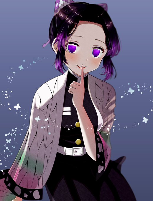 いお/ioさんがTwitterに投稿した胡蝶しのぶ(鬼滅の刃)のイラスト。