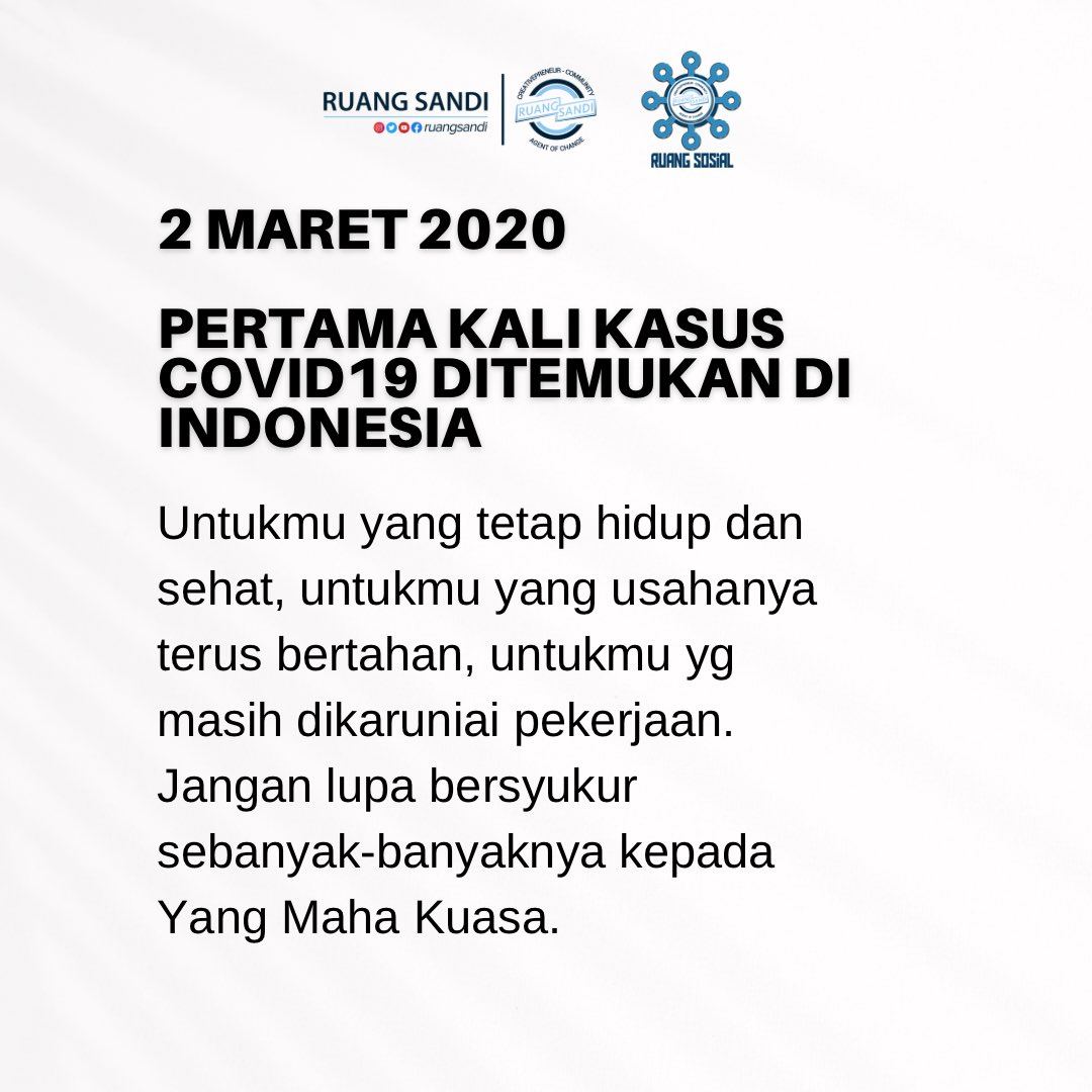 ruangsandi's tweet photo. Jangan lupa selalu bersyukur, sambil doakan mereka yang telah tiada, dan bantu mereka yang kesulitan.
#ruangsandi #ruangsosial https://t.co/2sRNDUVn5D